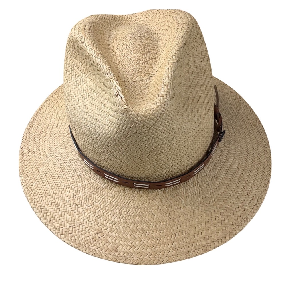Bailey of Hollywood Genuine Panama Straw Fedora Hat Tan Wide Brim X-Large
